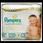 Pampers Premium Care Diapers 4 Maxi (32 pieces)